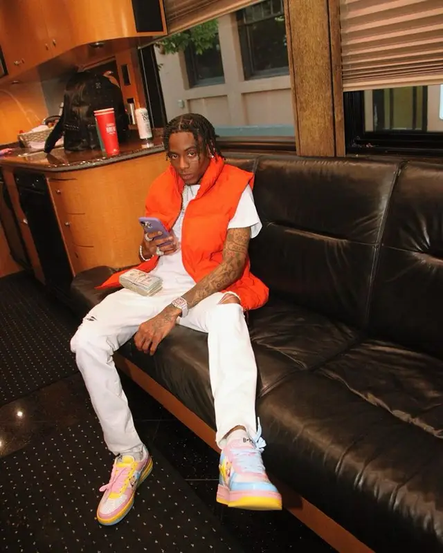 Soulja Boy outfit in MSGM and Bape, 2023