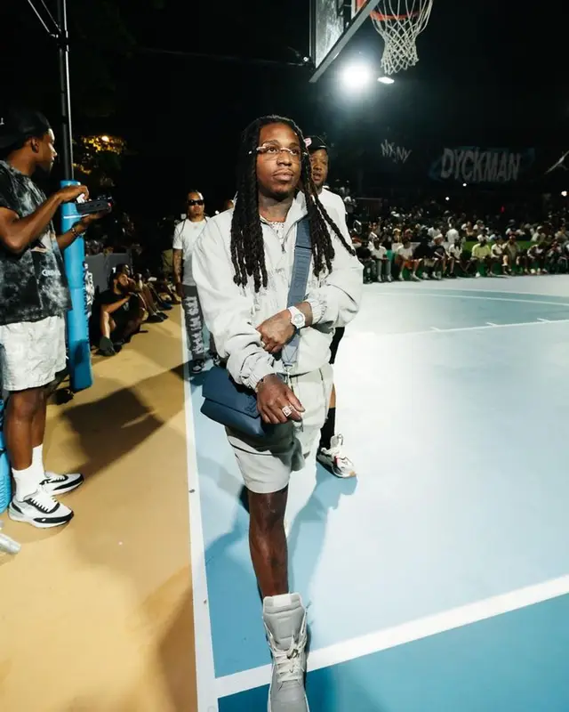 Jacquees outfit in Honor The Gift, Rick Owens, and Louis Vuitton, 2023