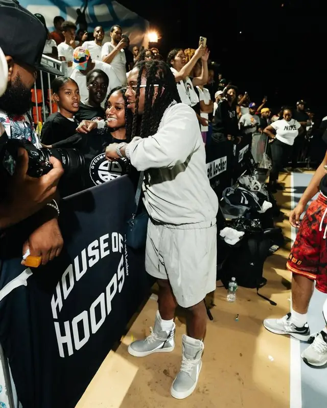 Jacquees outfit in Honor The Gift, Rick Owens, and Louis Vuitton, 2023