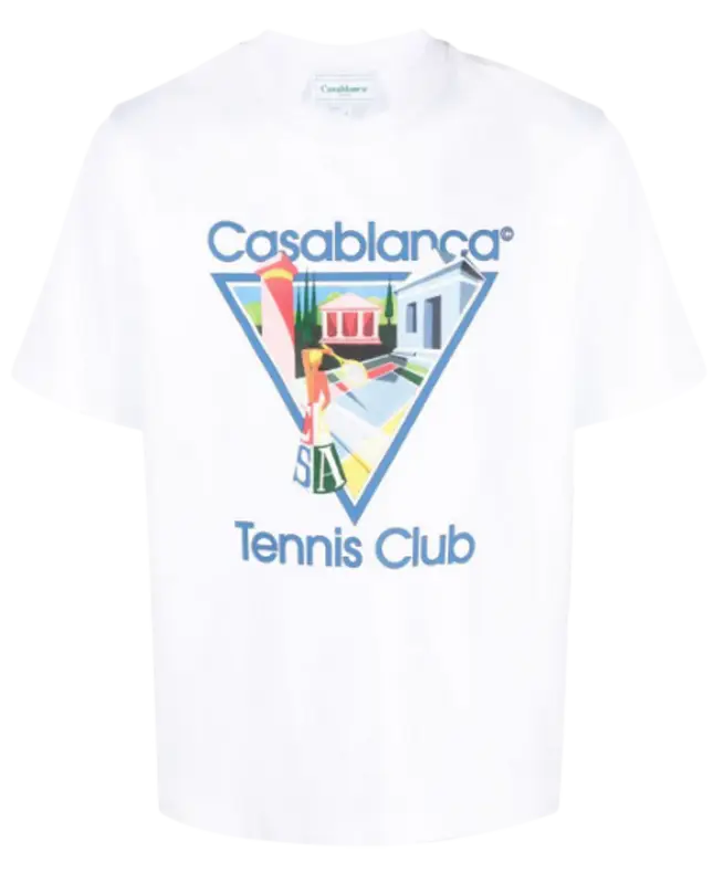 Casablanca La Joueuse Printed Patterned White T-Shirt $235
