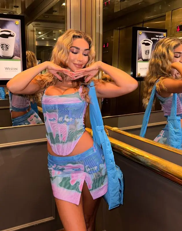 Chantel Jeffries outfit in Miaou and Bottega Veneta, 2023
