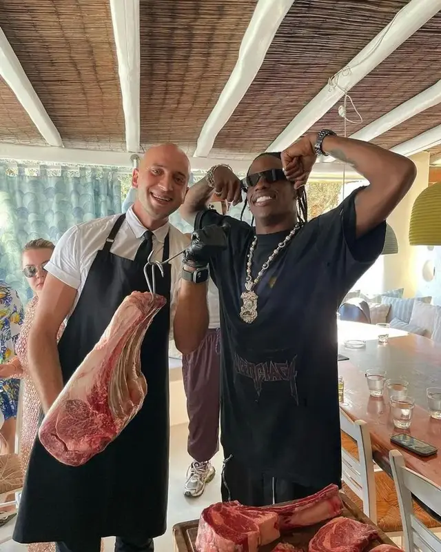 Travis Scott outfit in Rick Owens and Balenciaga, 2023