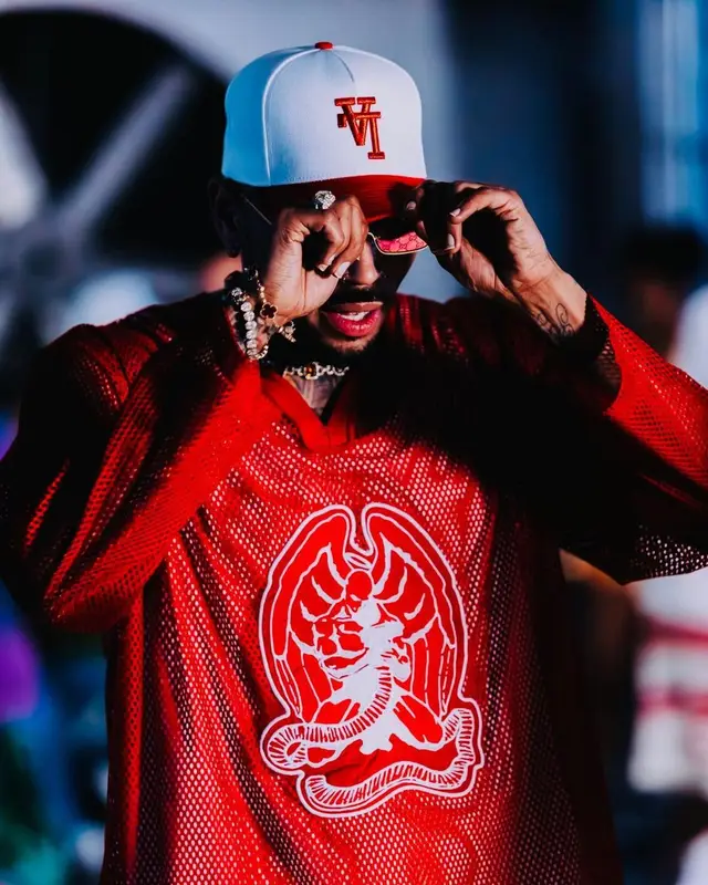 Chris Brown outfit in 2Pac Merch, Kill the Hype, and Denim Tears, 2023