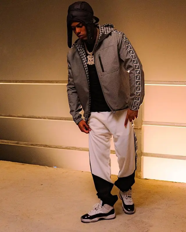 Myke Towers outfit in Fendi and Jordan, 2023