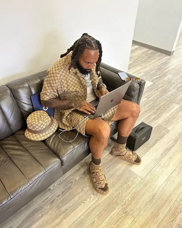 Money Man outfit in Gucci, 2023