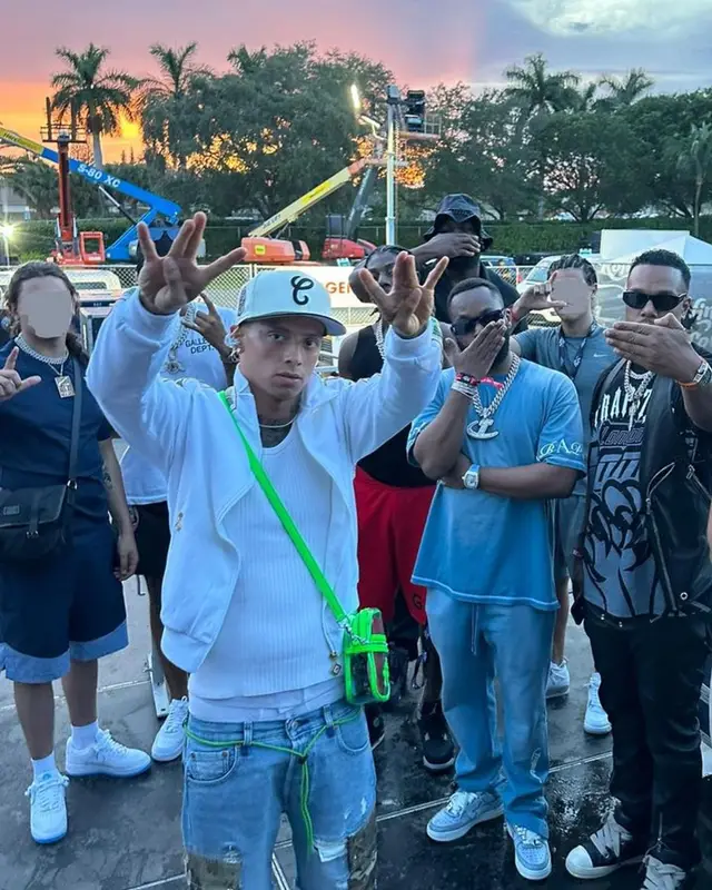 Central Cee outfit in Casablanca, Lyrical Lemonade, and Chicago White Sox, 2023