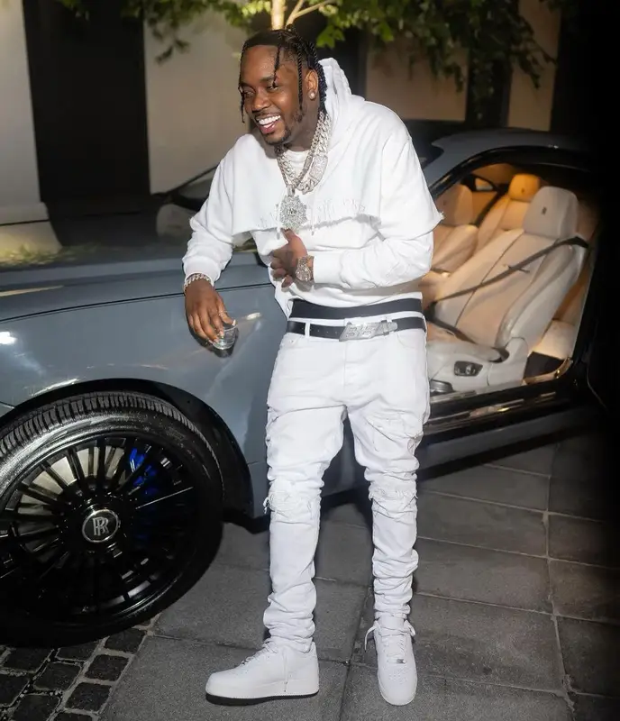 Fivio Foreign outfit in Givenchy, Amiri, and Balenciaga, 2023