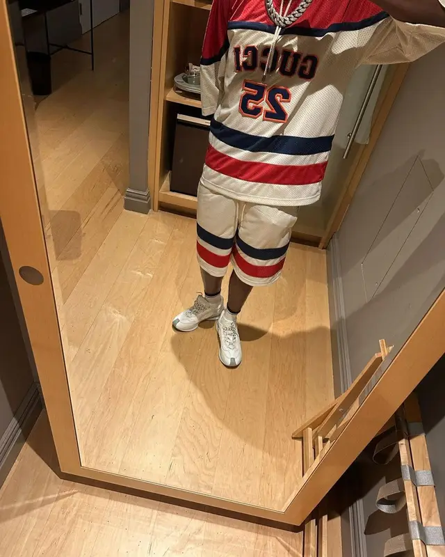 Lil Tjay outfit in Gucci, 2023
