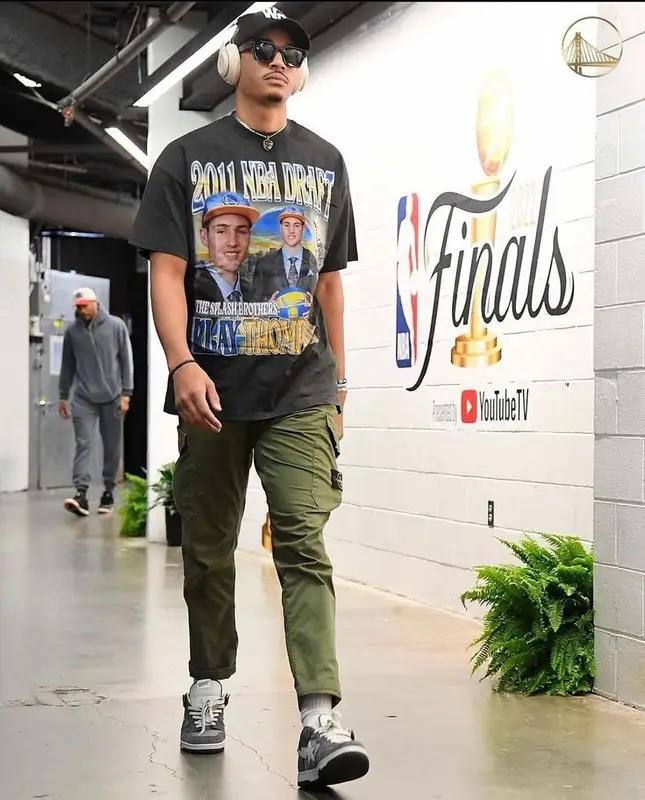Jordan Poole outfit in Grace Court Co, 2023