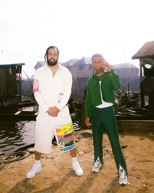 French Montana outfit in The Elder Statesman and Nike, 2023