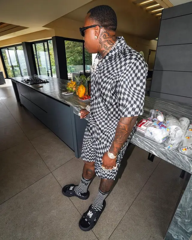 BandMan Kevo outfit in Amiri, Moncler, and Salehe Bembury, 2023