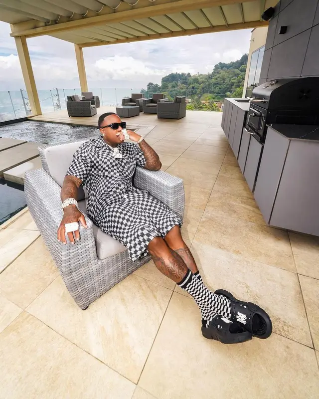 BandMan Kevo outfit in Amiri, Moncler, and Salehe Bembury, 2023