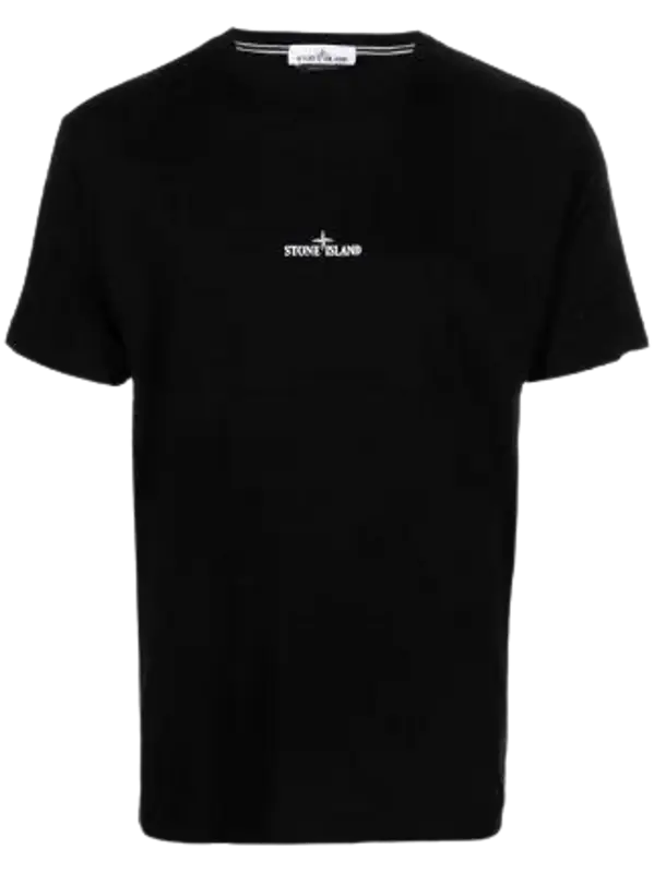 Stone Island Logo Black Print T-Shirt $225