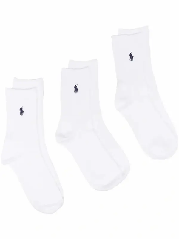 Polo Ralph Lauren White Pony Ribbed Knit Socks $47