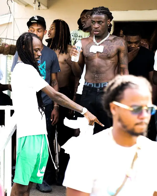 SleazyWorld Go outfit in Purple Brand, Balenciaga, and Under Armour, 2023