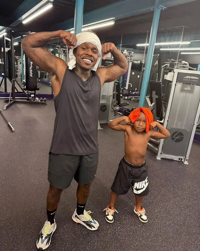 DaBaby outfit in Nike, Yeezy, and Adidas, 2023