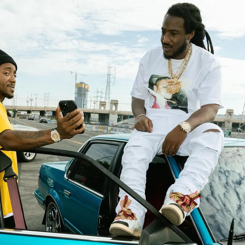 Mozzy outfit in Lanvin and Amiri, 2023