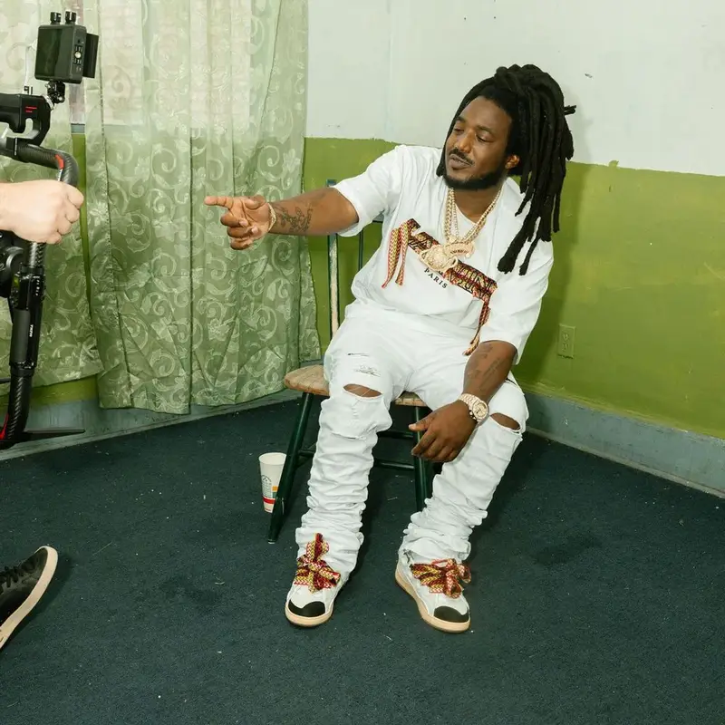 Mozzy outfit in Lanvin and Amiri, 2023