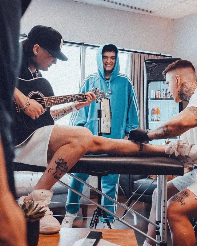 Peso Pluma outfit in Amiri, 2023