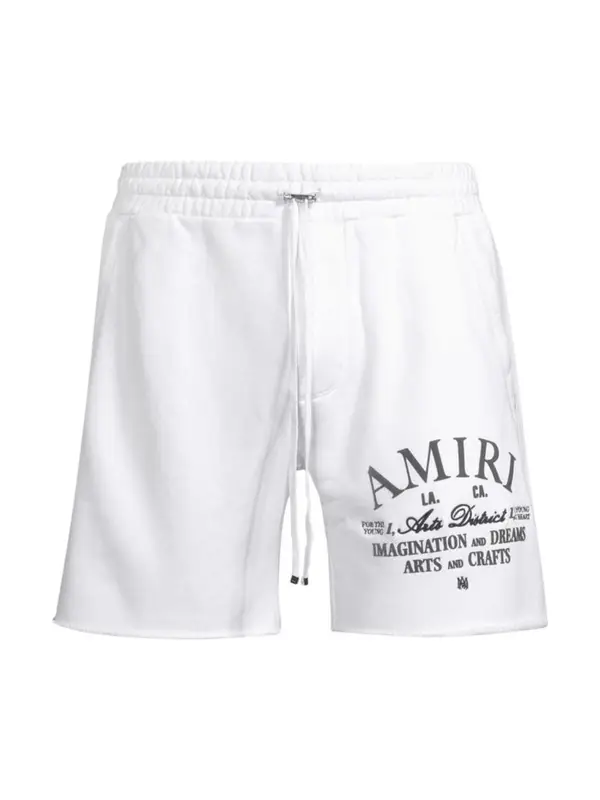 Amiri Arts White District Logo Sweatshorts $770