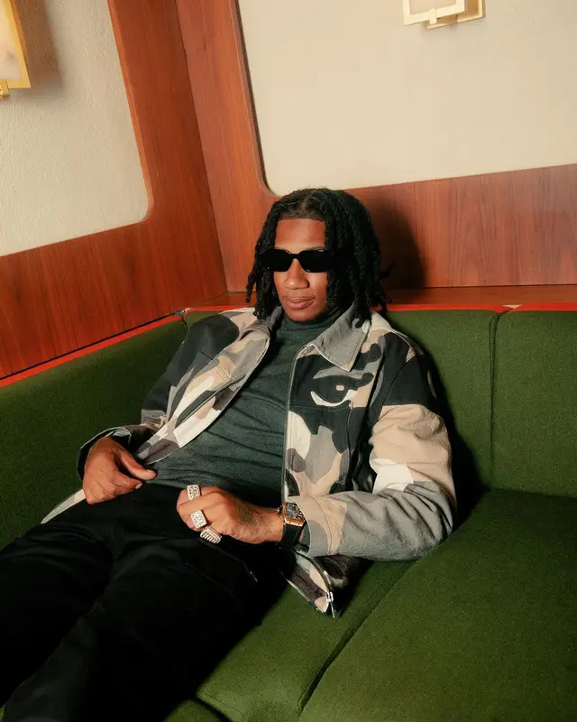 Digga D outfit in Louis Vuitton, Rick Owens, and Prada, 2023