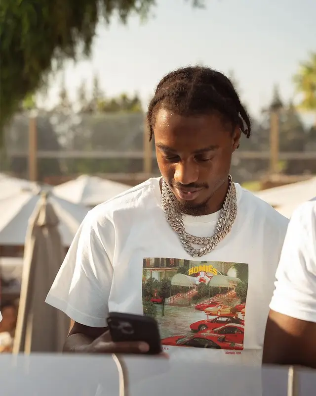 Lil Tjay outfit in Homies Marbella, 2023
