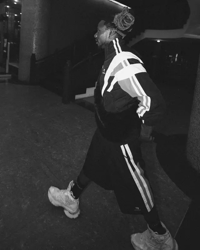 Asake outfit in Balenciaga, 2023