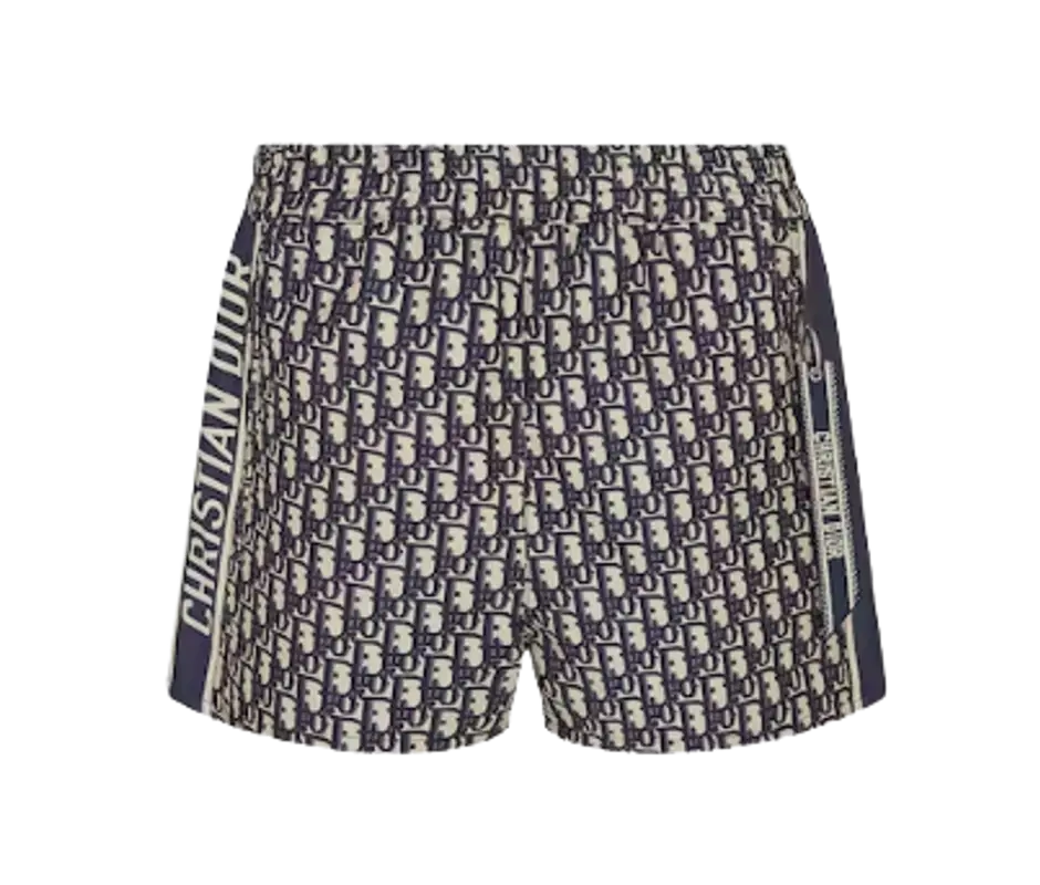 Dior Blue Technical Taffeta Jacquard Shorts $2050
