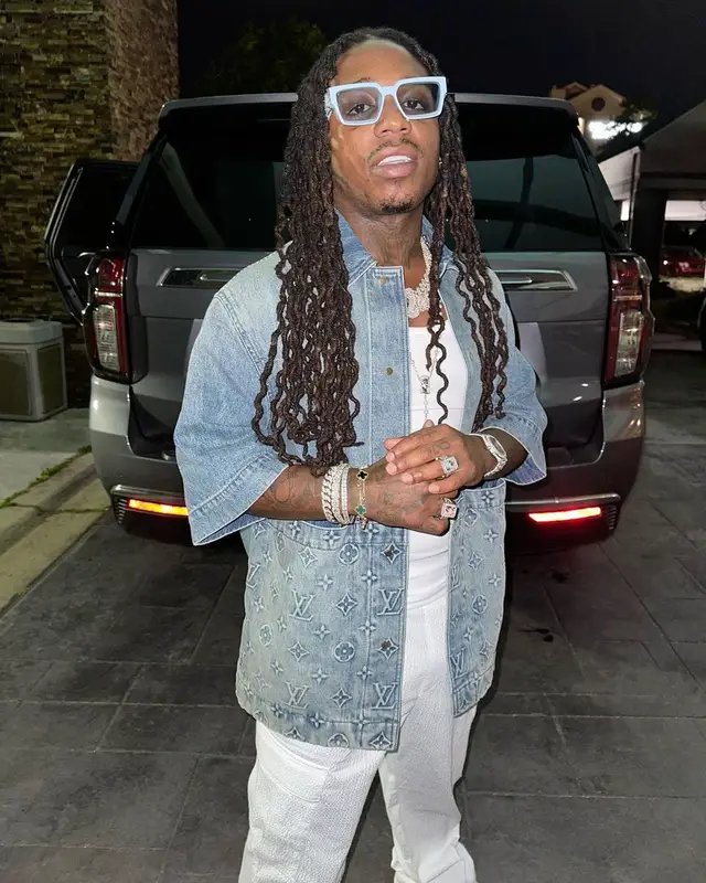 Jacquees outfit in Louis Vuitton, 2023