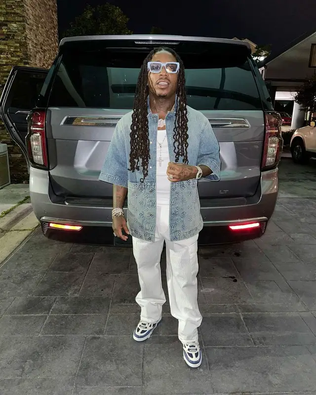 Jacquees outfit in Louis Vuitton, 2023