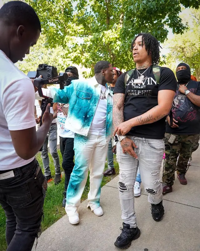 Lil Zay Osama outfit in Louis Vuitton and Nike, 2023