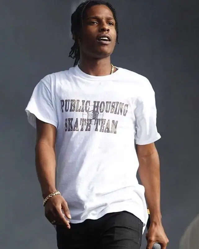 ASAP Rocky outfit in Public Housing Skate Team, 2023