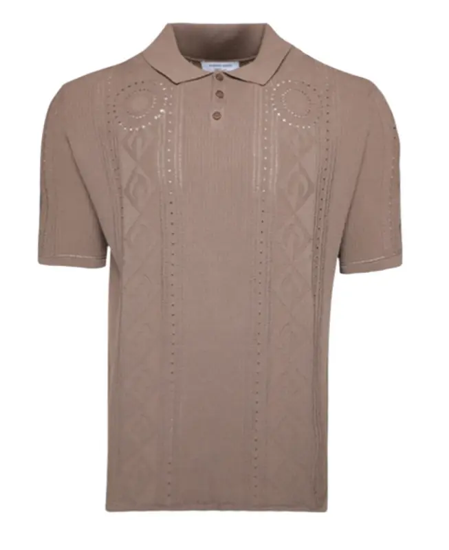 Marine Serre Beige Pointelle Knitted Polo Shirt $550