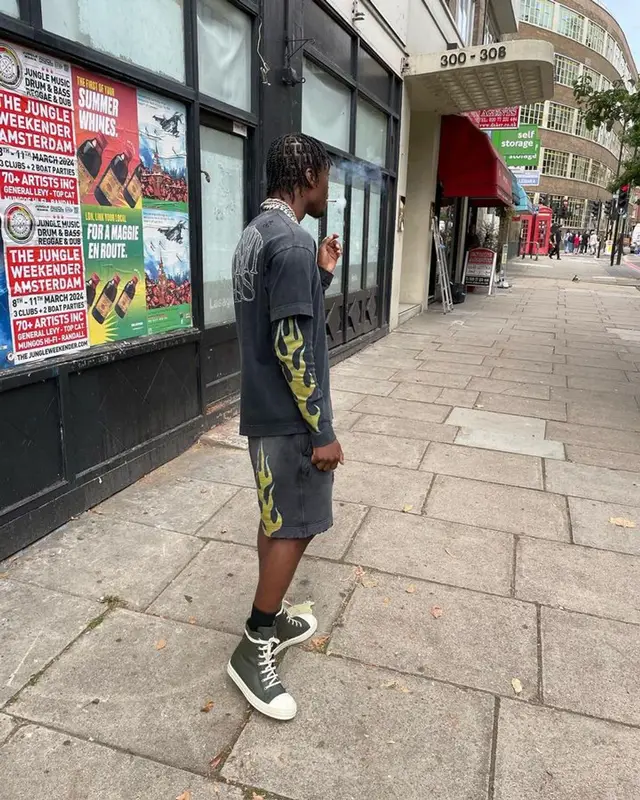 Lil Tjay outfit in Givenchy and Rick Owens, 2023