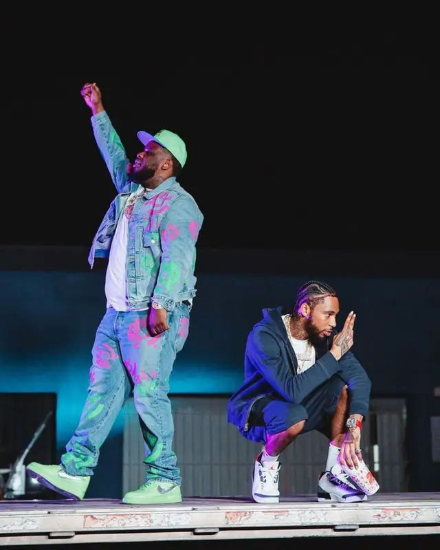 Key Glock outfit in Chrome Hearts, Jordan, and Matty Boy, 2023