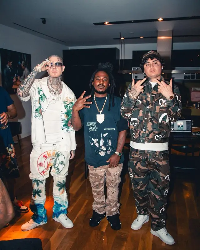 Mozzy outfit in Balenciaga, Rothco, and Lanvin, 2023