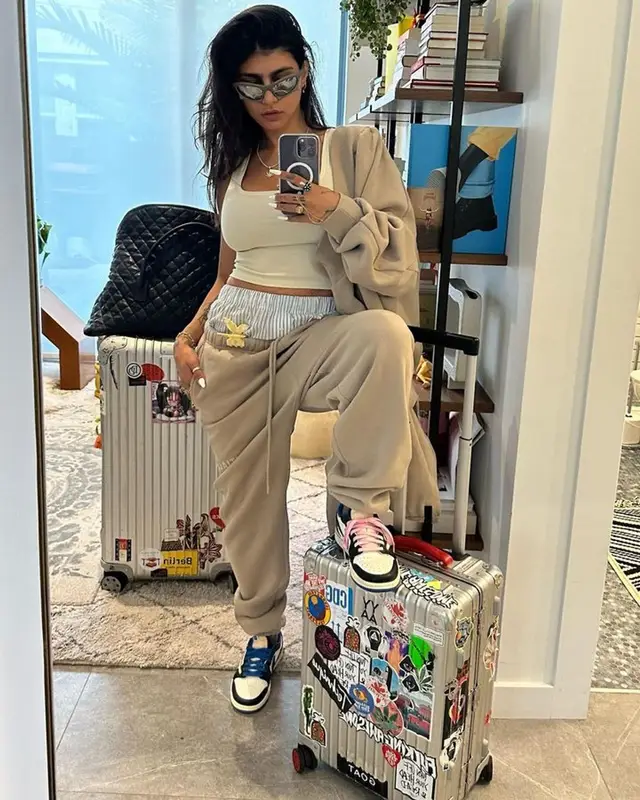Mia Khalifa outfit in Fear of God, Nike, and Balenciaga, 2023