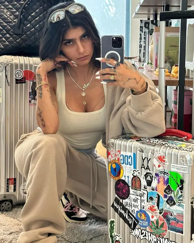 Mia Khalifa outfit in Fear of God, Nike, and Balenciaga, 2023