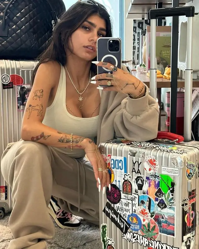 Mia Khalifa outfit in Fear of God, Nike, and Balenciaga, 2023