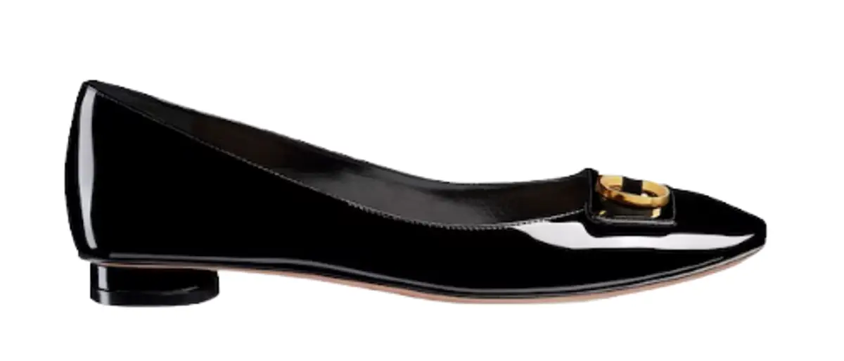 Dior Black Patent Calfskin Ballet Flats $1090