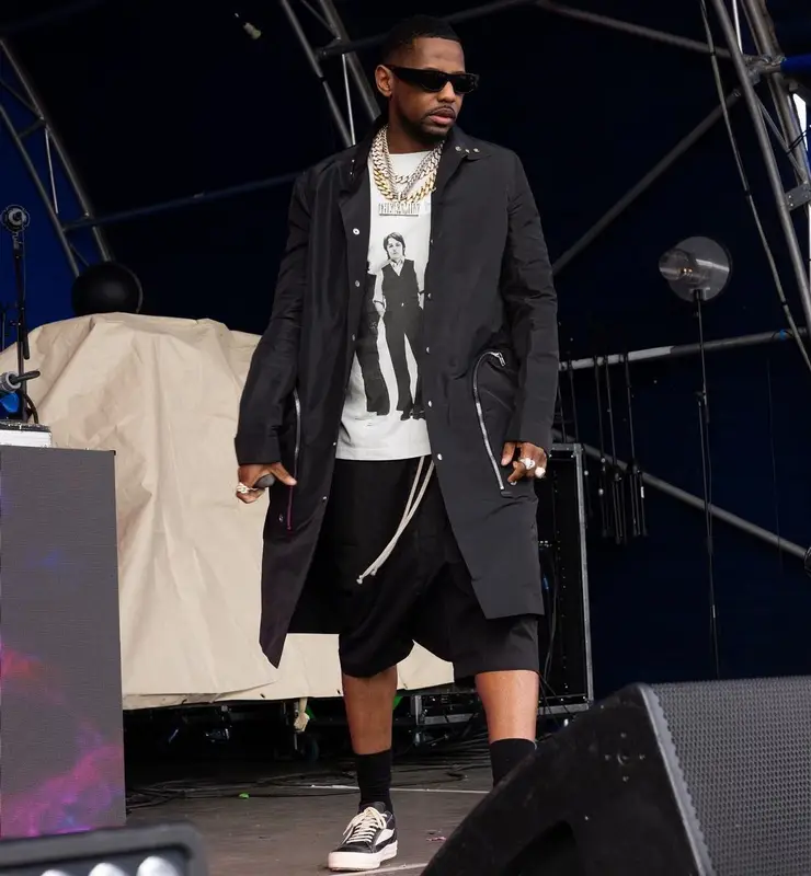 Fabolous outfit in Rick Owens, Kith, and Balenciaga, 2023