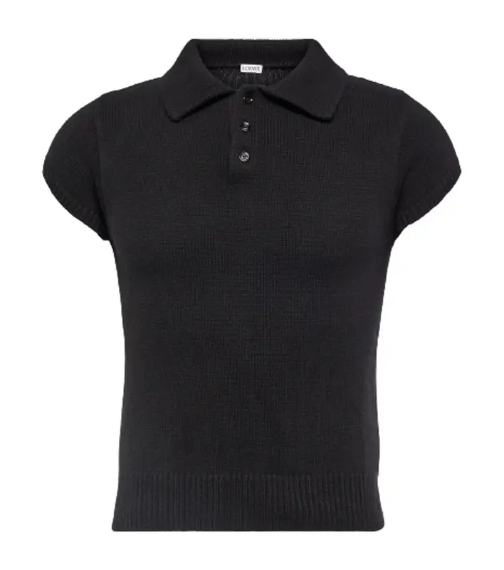 Loewe Black Stretch Cashmere Polo Sweater $1700