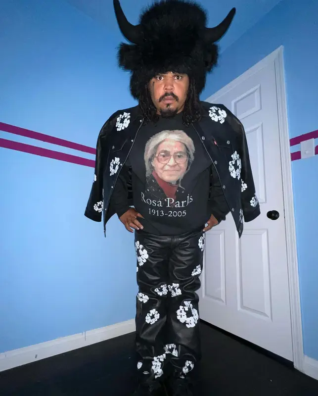 Kerwin Frost outfit in Levi’s and Denim Tears, 2023