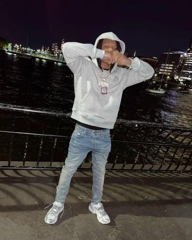 B Lovee outfit in Amiri, JJJJound, and Asics, 2023