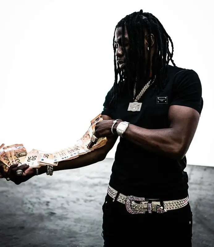 Gazo outfit in Dolce & Gabbana, Rick Owens, and B.B. Simon, 2023