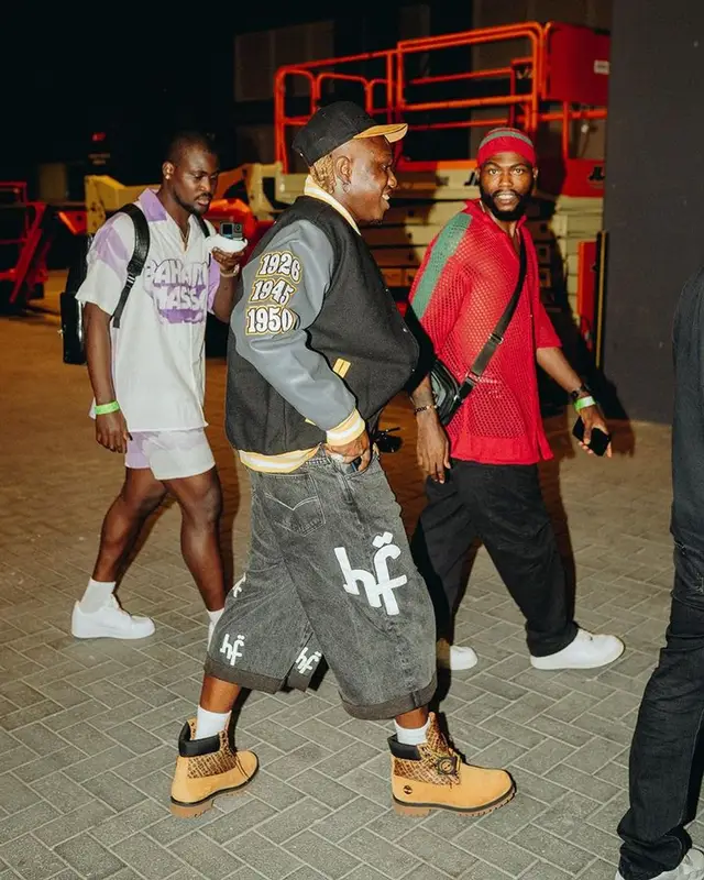Zlatan outfit in Headgear Classics, Loewe, and Timberland, 2023