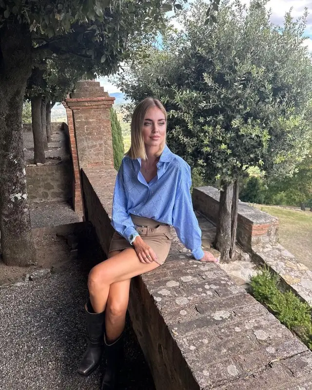 Chiara Ferragni outfit in Hublot, Hermes, and Zara, 2023