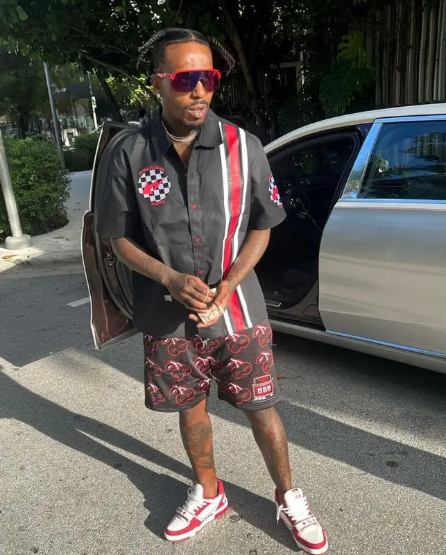Sauce Walka outfit in Bring It Back, Louis Vuitton, and Oakley, 2023