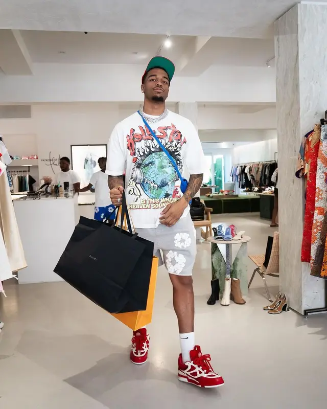 P. J. Washington outfit in Readymade, Denim Tears, and Nike, 2023