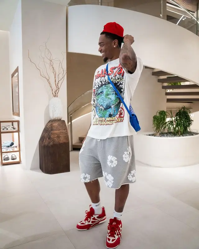 P. J. Washington outfit in Readymade, Denim Tears, and Nike, 2023